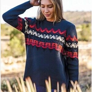 Outback Trading Wmn Sz L/XL Pullover Sweater Aztec Southwestern Fair Isle Cabin